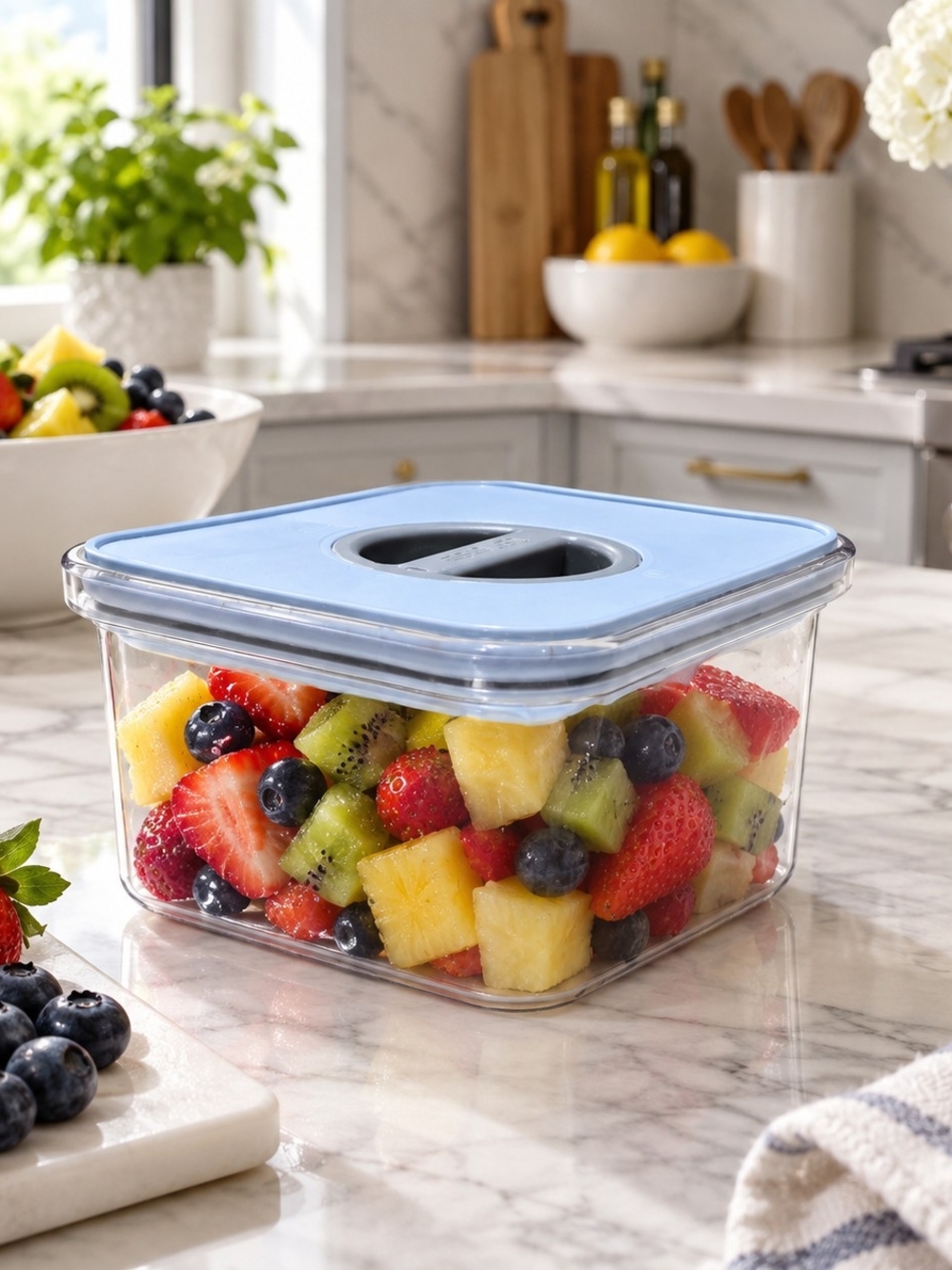 Blue Airtight Food Storage Container - Home Kitchen